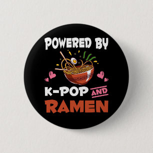 K-pop and Ramen addicted Kawaii Noodles Kpop Button