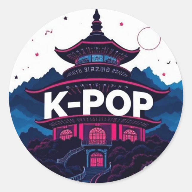 K-POP  CLASSIC ROUND STICKER (Front)