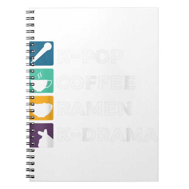 K-Pop Coffee Ramen K-Drama T-Shirt-SejLY Notebook (Front)