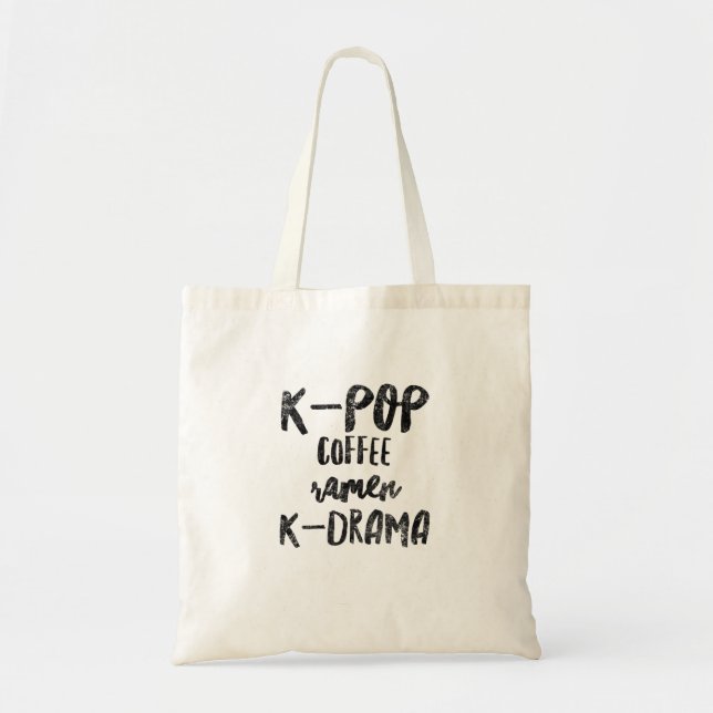 K-pop coffee ramen k-drama tote bag (Front)