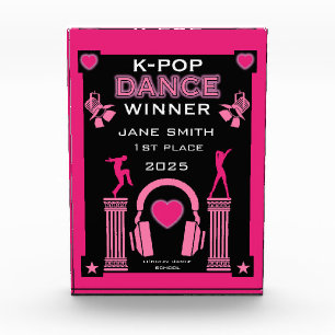 K-Pop Dance Competition Certificate Acrylic Award