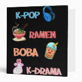 K-Pop Fashion for Fans of korean K-Drama & K-Pop 3 Ring Binder (Front/Inside)