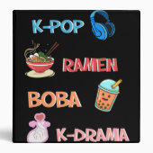 K-Pop Fashion for Fans of korean K-Drama & K-Pop 3 Ring Binder (Front)