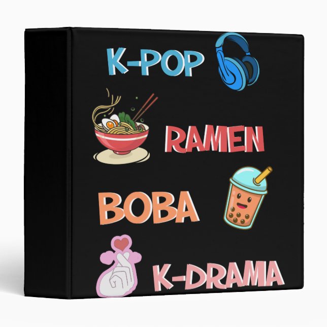 K-Pop Fashion for Fans of korean K-Drama & K-Pop 3 Ring Binder (Front/Spine)