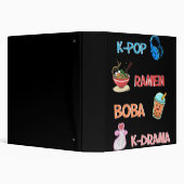 K-Pop Fashion for Fans of korean K-Drama & K-Pop 3 Ring Binder (Background)