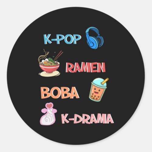 K_Pop Fashion for Fans of korean K_Drama  K_Pop Classic Round Sticker