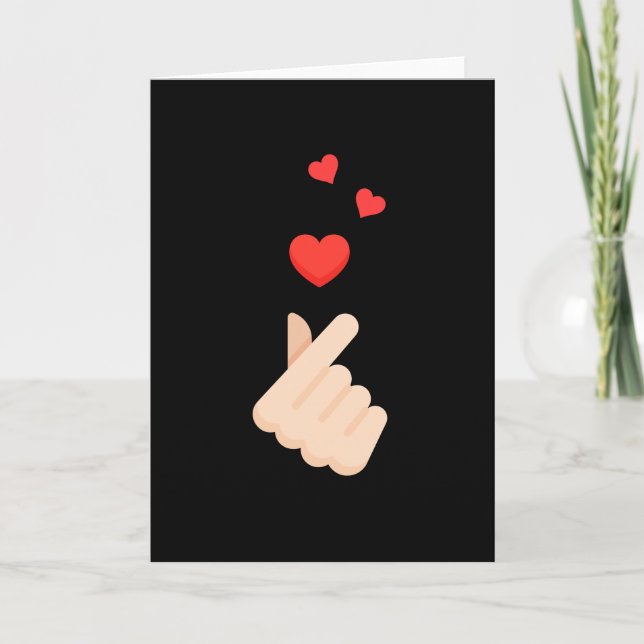 K-Pop Finger Hearts South Korea Music Love Card (Front)