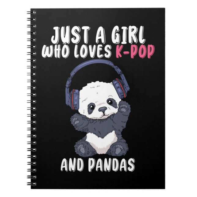 K Pop Gifts Girls Women Music Panda Korean Pop Notebook (Front)