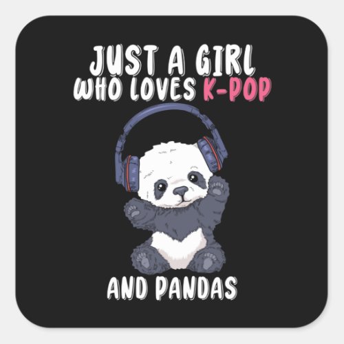 K Pop Gifts Girls Women Music Panda Korean Pop Square Sticker