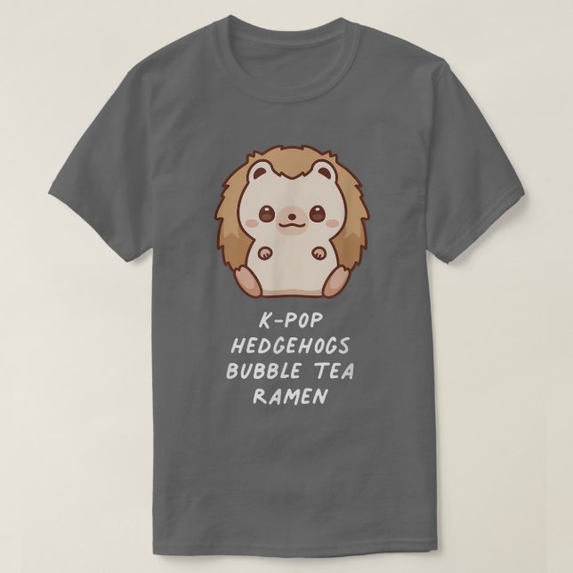 K-Pop Hedgehogs Bubble Tea Ramen Esthetic Lover O T-Shirt (Design Front)