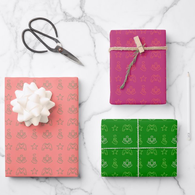 K-Pop Holiday Collection Wrapping Paper Sheets (Front)