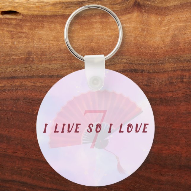 K-Pop Inspired Purple Aesthetic Fan Live Love Keychain (Front)
