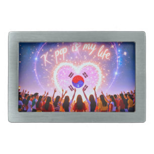K-pop Is My Life Etched Across the Galaxy Belt Buckle