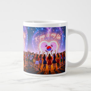 K-pop Is My Life Etched Across the Galaxy Giant Coffee Mug