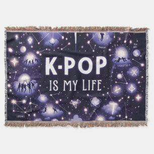 K-pop Is My Life Floating Among the Stars Throw Blanket