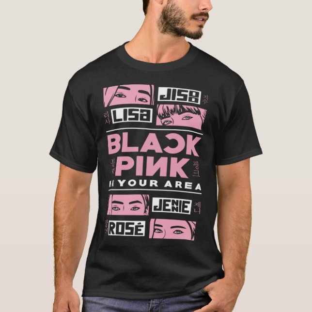 K pop Korean Pop Fashion Black Pink Korea K pop T-Shirt (Front)