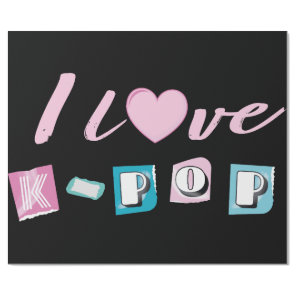 K-pop love korean music fan black pink blue wrapping paper