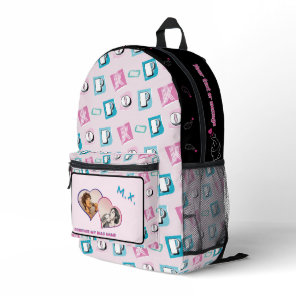 K-pop music hallyu fan black blue pink two photos printed backpack