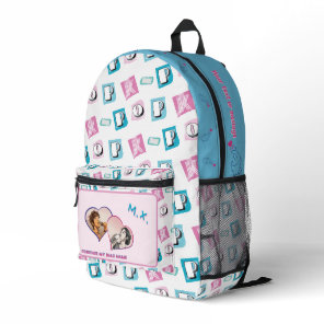 K-pop music hallyu fan black blue pink two photos printed backpack