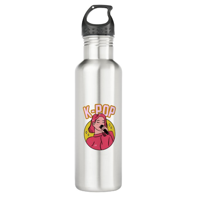 K-Pop Music Stainless Steel Water Bottle (Front)