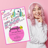 Korean Pop Music K-Pop Girlband Birthday Party Invitation | Zazzle