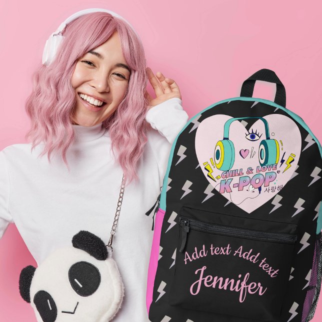 K-Pop Music Star Korean Theme Birthday Girl Gift Printed Backpack (K-Pop Music Star Korean Theme Birthday Gift Backpack Great Christmas Stocking Stuffer for Teen Girls)