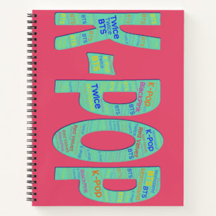 K-Pop Notebook WordArt Kool K Design