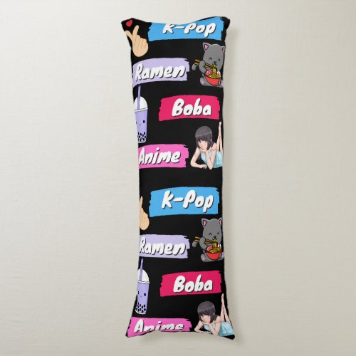 K_Pop Ramen Boba and Anime Pop Culture Fan   Body Pillow