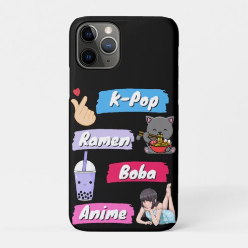 K_Pop Ramen Boba and Anime Pop Culture Fan  iPhone 11 Pro Case