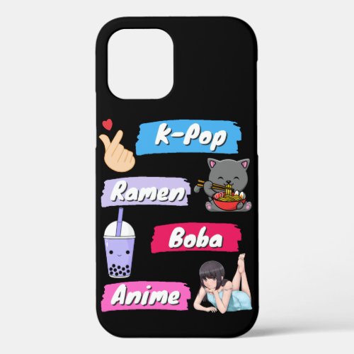 K_Pop Ramen Boba and Anime Pop Culture Fan    iPhone 12 Pro Case