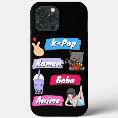 K_Pop Ramen Boba and Anime Pop Culture Fan   iPhone 13 Pro Max Case