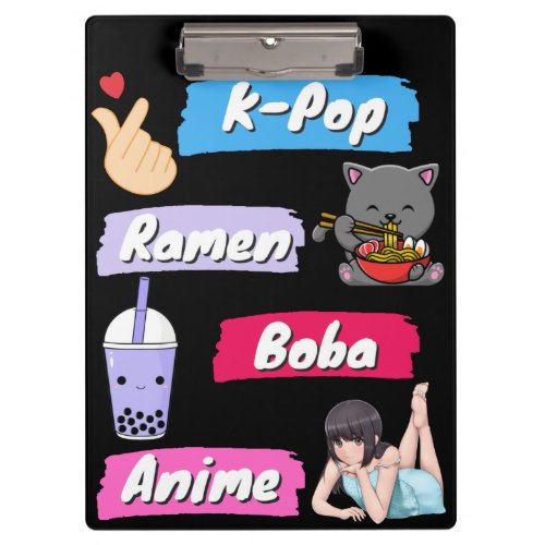 K_Pop Ramen Boba and Anime Pop Culture Fan     Clipboard