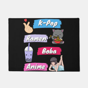 K-Pop, Ramen, Boba and Anime Pop Culture Fan    Doormat