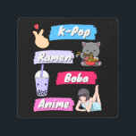 K-Pop, Ramen, Boba and Anime Pop Culture Fan    Metal Print<br><div class="desc">K-Pop,  Ramen,  Boba and Anime - Korean and Japanese Pop Culture Fans</div>