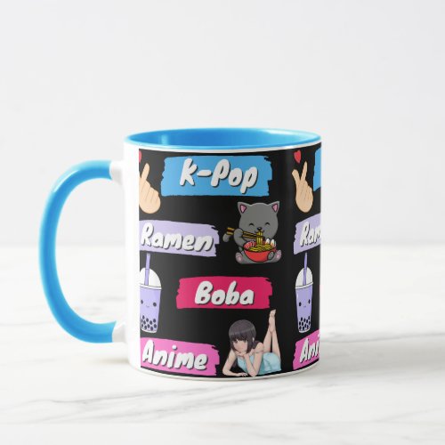 K_Pop Ramen Boba and Anime Pop Culture Fan    Mug