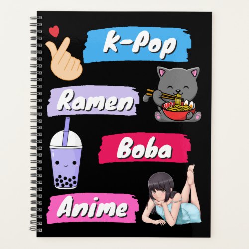 K_Pop Ramen Boba and Anime Pop Culture Fan   Planner