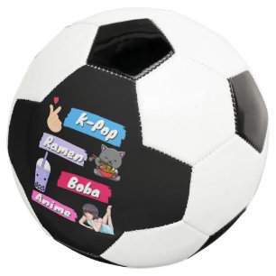 K-Pop, Ramen, Boba and Anime Pop Culture Fan Soccer Ball