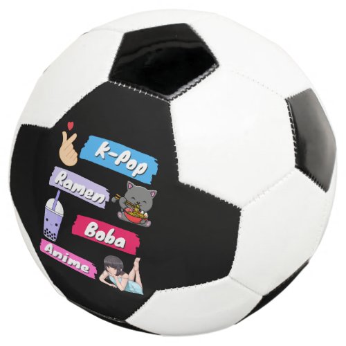 K_Pop Ramen Boba and Anime Pop Culture Fan   Soccer Ball
