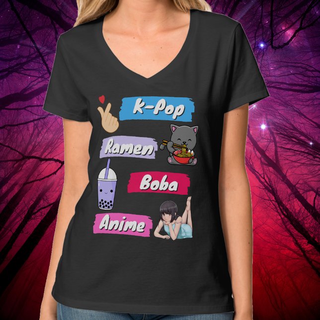 K-Pop, Ramen, Boba and Anime Pop Culture Fan   T-Shirt (K-Pop, Ramen, Boba and Anime Pop Culture Fan T-Shirt)