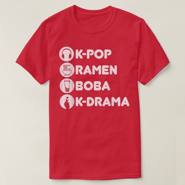 K-Pop Ramen Boba K-Drama Korean  T-Shirt (Design Front)