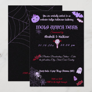 K-pop Spooky Hallyu Night Kawaii Halloween Party Invitation