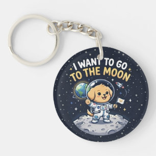 K-Pop Stray Puppy I Want To Go To The Moon  Keychain