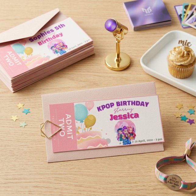 K-Pop Theme Concert Ticket Birthday Invitation  (Creator Uploaded)