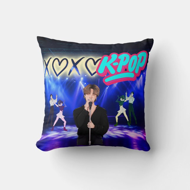 K-Pop Throw Pillow (Front)