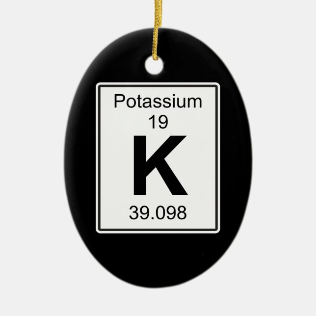 K - Potassium Ceramic Ornament (Front)