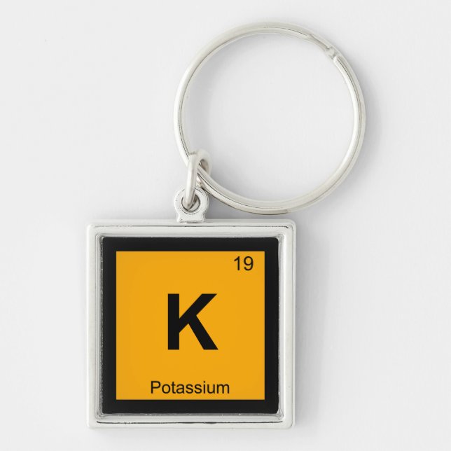 K - Potassium Chemistry Periodic Table Symbol Keychain (Front)