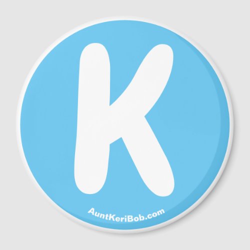 K Sky Blue Refrigerator Magnet