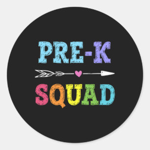K Squad Back To School Gift Preschool Teacher Classic Round Sticker