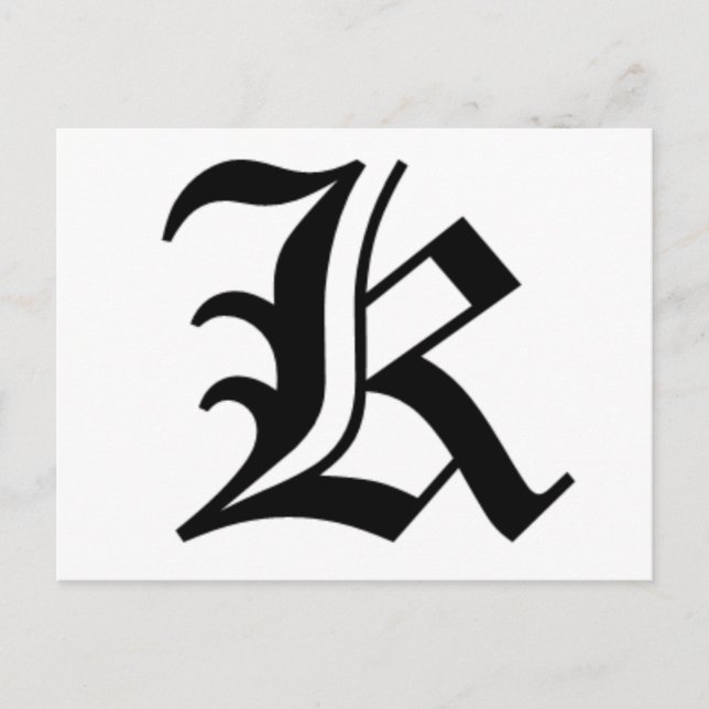 K-text Old English Postcard (Front)