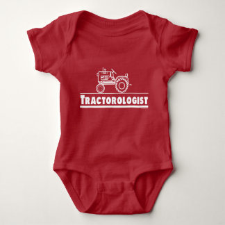 K Tractor Ologist RED Baby Bodysuit